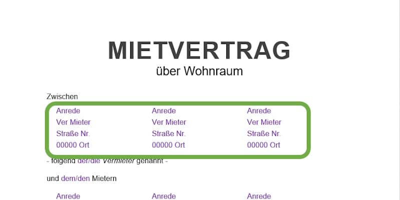 Angaben zu Vermieter