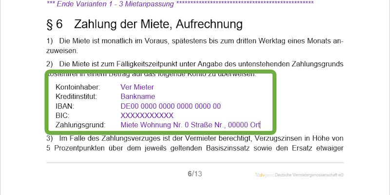 Anleitung Mietzahlung
