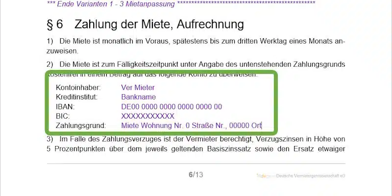 Anleitung Mietzahlung