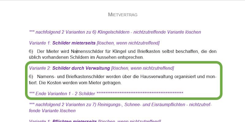 Variante 2 Klingelschilder