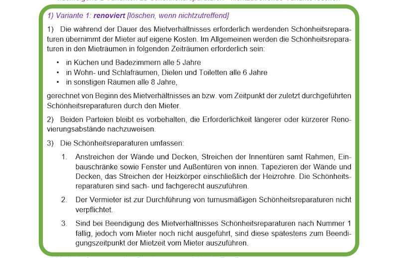 Übergabe renoviert